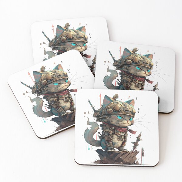 Item preview, Cute Cat Futuristic Samurai designed and sold by AdvancedApe.