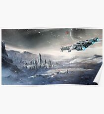 Star Citizen Caterpillar im Schnee Artwork Poster