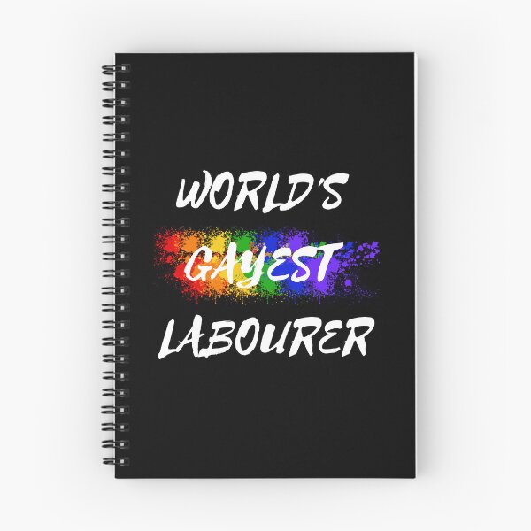 Item preview, World's Gayest Labourer LGBT Joke With Rainbow Colors For Proud Labourers In Black designed and sold by LuckyKermit.