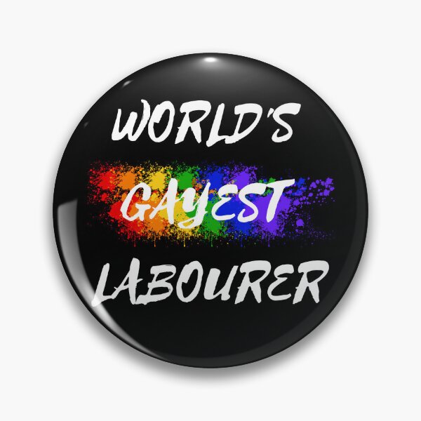Item preview, World's Gayest Labourer LGBT Joke With Rainbow Colors For Proud Labourers In Black designed and sold by LuckyKermit.