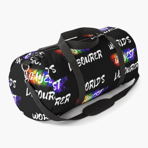 Item preview, World's Gayest Labourer LGBT Joke With Rainbow Colors For Proud Labourers In Black designed and sold by LuckyKermit.
