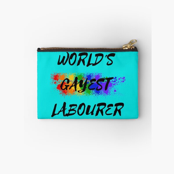 Item preview, World's Gayest Labourer LGBT Joke With Rainbow Colors For Proud Labourers In Cyan designed and sold by LuckyKermit.