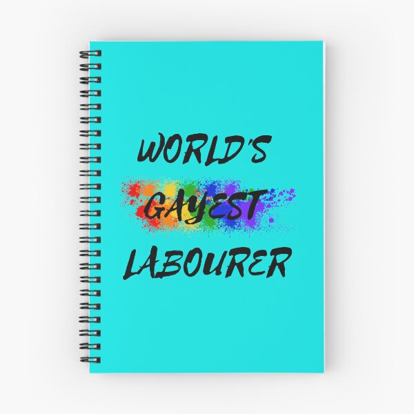 Item preview, World's Gayest Labourer LGBT Joke With Rainbow Colors For Proud Labourers In Cyan designed and sold by LuckyKermit.