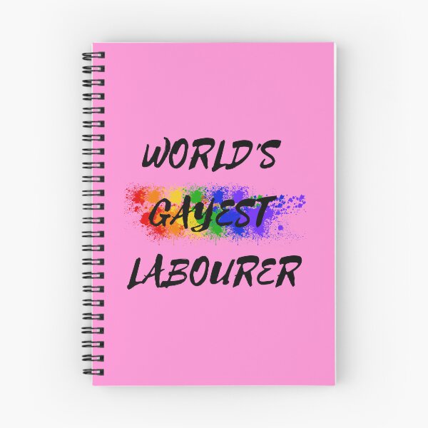 Item preview, World's Gayest Labourer LGBT Joke With Rainbow Colors For Proud Labourers In Pink designed and sold by LuckyKermit.