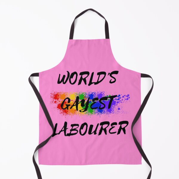 Item preview, World's Gayest Labourer LGBT Joke With Rainbow Colors For Proud Labourers In Pink designed and sold by LuckyKermit.