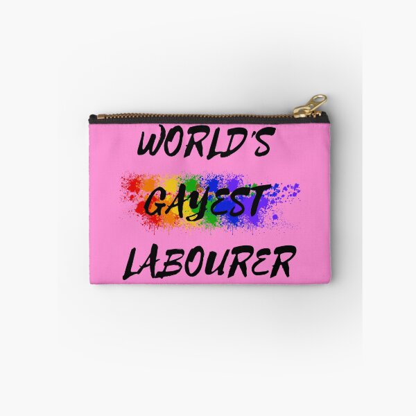 Item preview, World's Gayest Labourer LGBT Joke With Rainbow Colors For Proud Labourers In Pink designed and sold by LuckyKermit.
