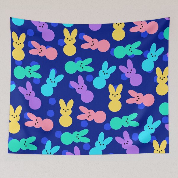 Item preview, Easter Bunny Peeps Print on Cobalt Blue designed and sold by PinHookPrincess.