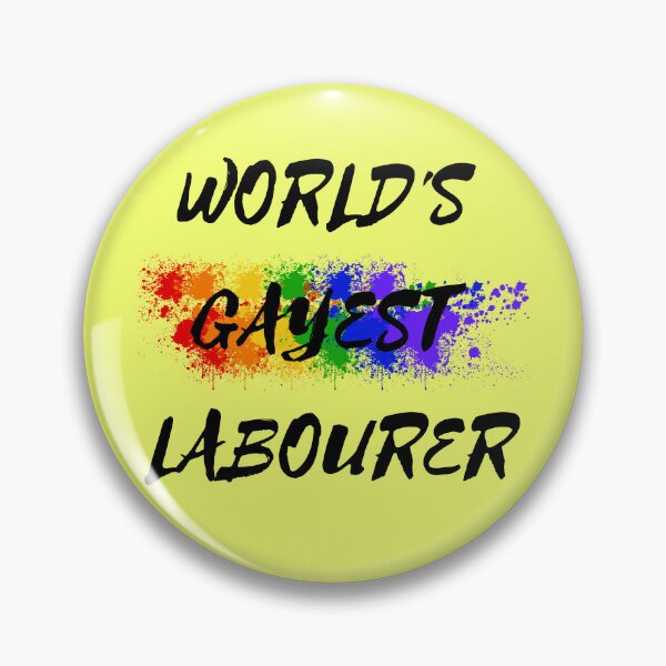 Item preview, World's Gayest Labourer LGBT Joke With Rainbow Colors For Proud Labourers In Yellow designed and sold by LuckyKermit.