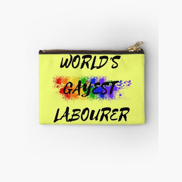 Item preview, World's Gayest Labourer LGBT Joke With Rainbow Colors For Proud Labourers In Yellow designed and sold by LuckyKermit.
