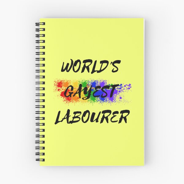 Item preview, World's Gayest Labourer LGBT Joke With Rainbow Colors For Proud Labourers In Yellow designed and sold by LuckyKermit.