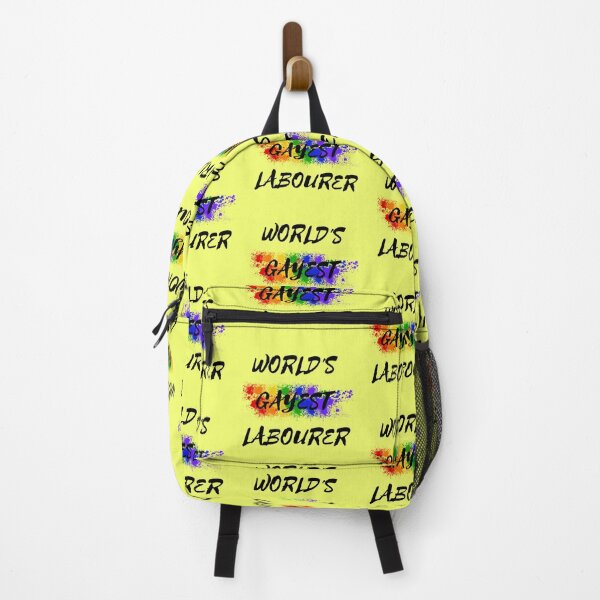Item preview, World's Gayest Labourer LGBT Joke With Rainbow Colors For Proud Labourers In Yellow designed and sold by LuckyKermit.