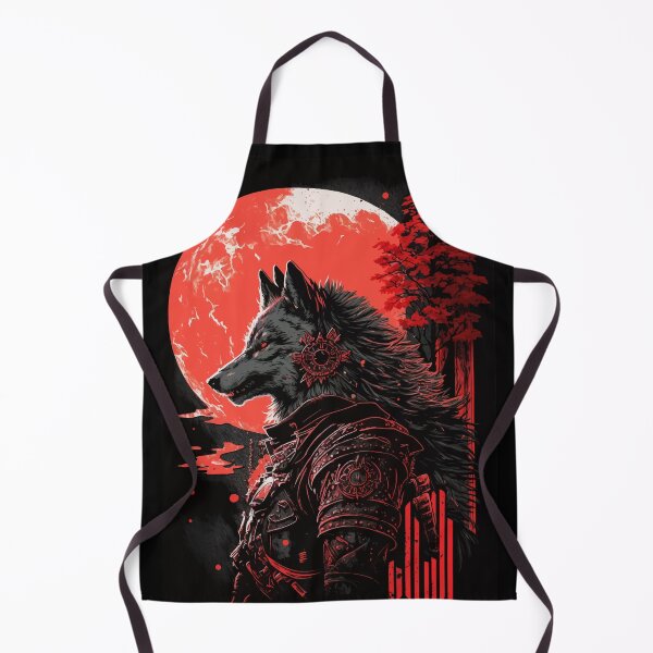Item preview, Japanese Wolf in red forest designed and sold by Visual-wallart.
