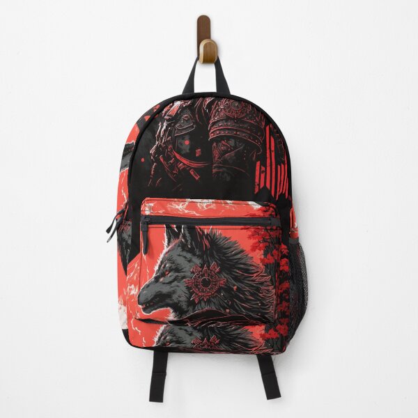 Item preview, Japanese Wolf in red forest designed and sold by Visual-wallart.