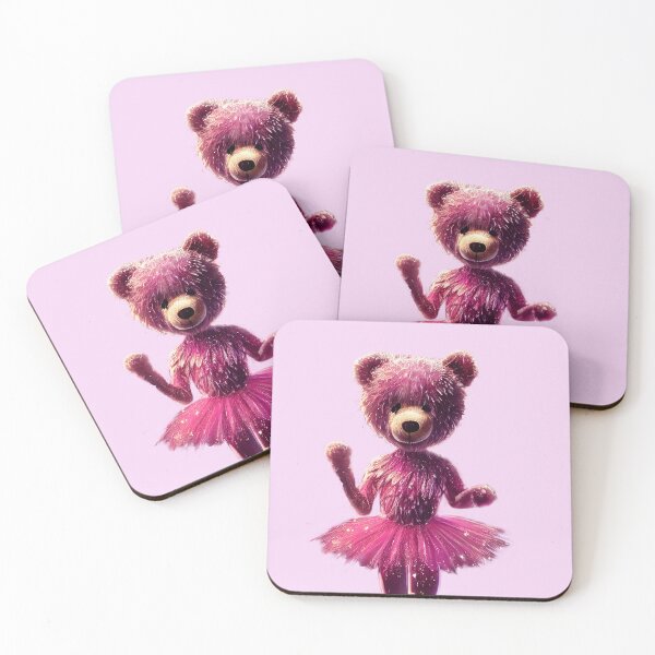 Item preview, Ballet dancer plush teddy bear in pink tutu (cut out for sticker) designed and sold by EmeraldeaArt.