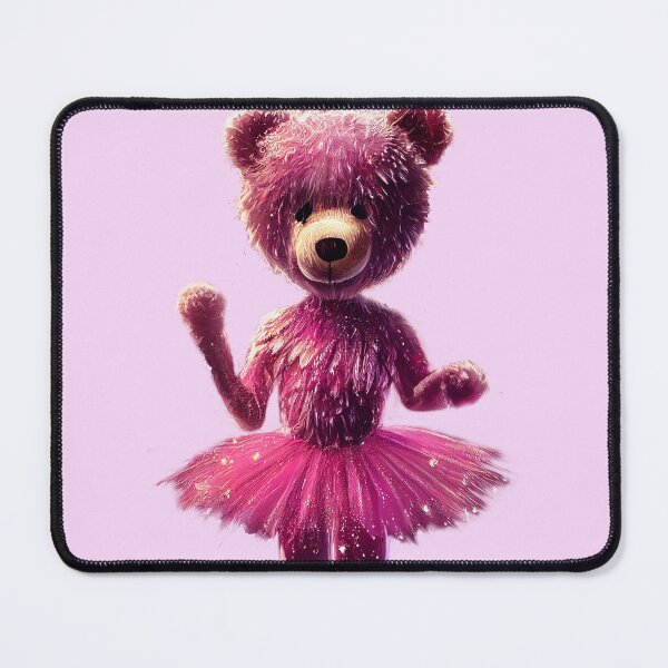 Item preview, Ballet dancer plush teddy bear in pink tutu (cut out for sticker) designed and sold by EmeraldeaArt.