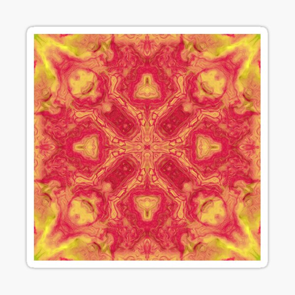 Ornament mandala - vintage - red, yellow version Sticker