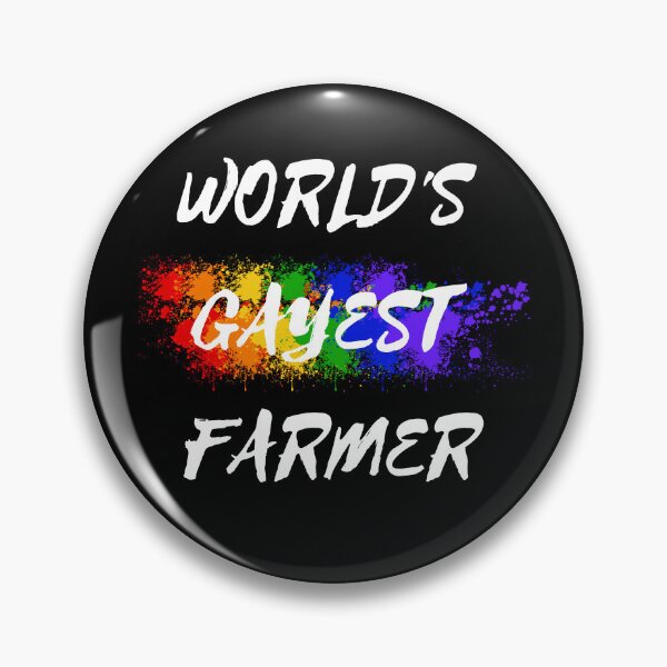 Item preview, World's Gayest Farmer LGBT Joke With Rainbow Colors For Proud Farmers In Black designed and sold by LuckyKermit.