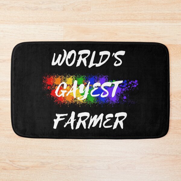 Item preview, World's Gayest Farmer LGBT Joke With Rainbow Colors For Proud Farmers In Black designed and sold by LuckyKermit.