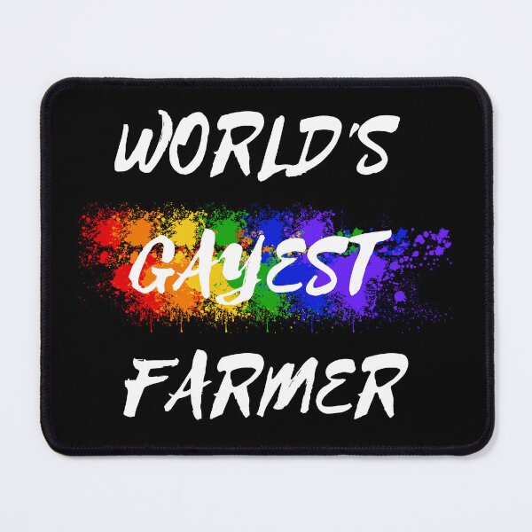 Item preview, World's Gayest Farmer LGBT Joke With Rainbow Colors For Proud Farmers In Black designed and sold by LuckyKermit.