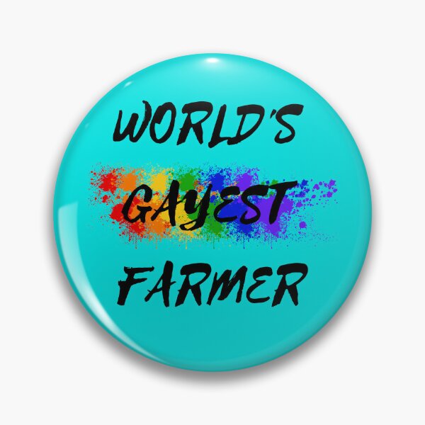 Item preview, World's Gayest Farmer LGBT Joke With Rainbow Colors For Proud Farmers In Cyan designed and sold by LuckyKermit.