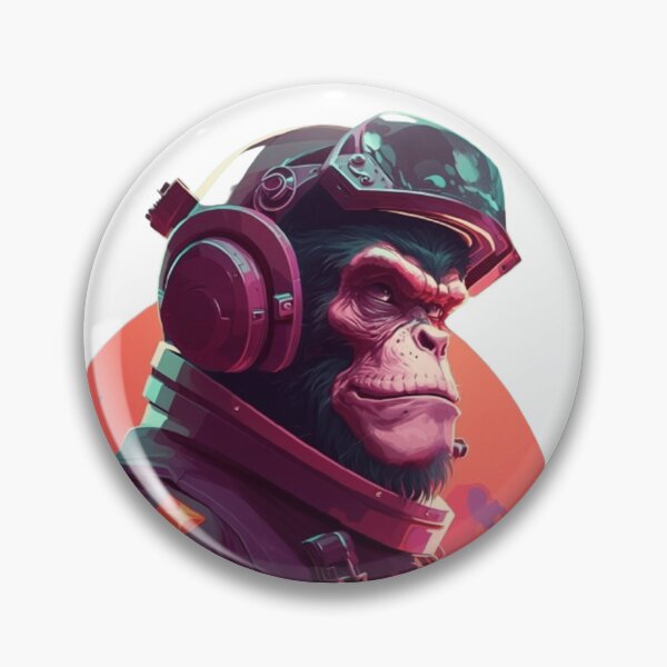 Item preview, Retro Futuristic Space Chimp designed and sold by AdvancedApe.