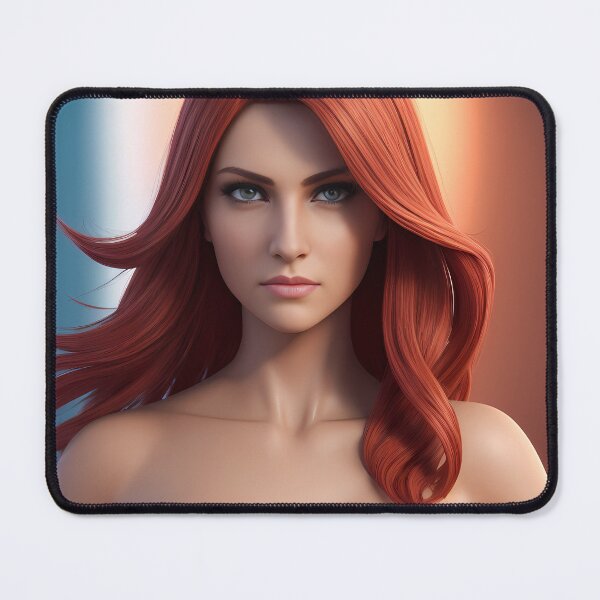 Item preview, Beautiful Red Head Silver Eyes Perfect Skin - Woman Collection designed and sold by SpektroDesign.