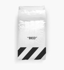 OFF-WHITE Inspired Simple Wording Illustration White Duvet Cover