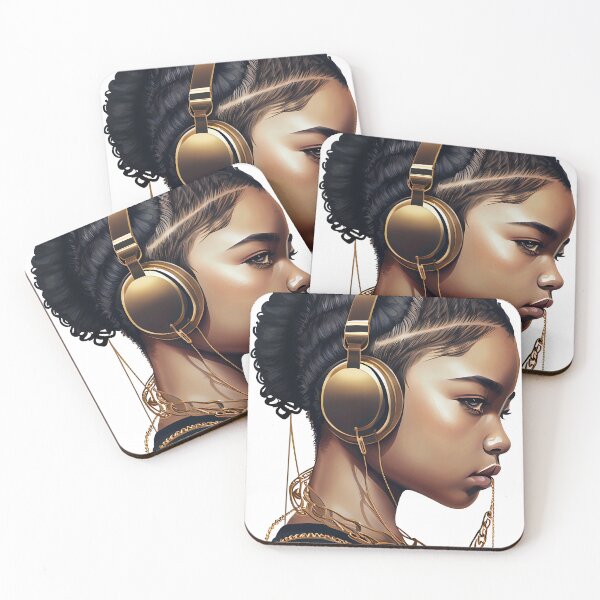 Item preview, Beautiful Girl With  Headphones  designed and sold by PosterManiaRo.