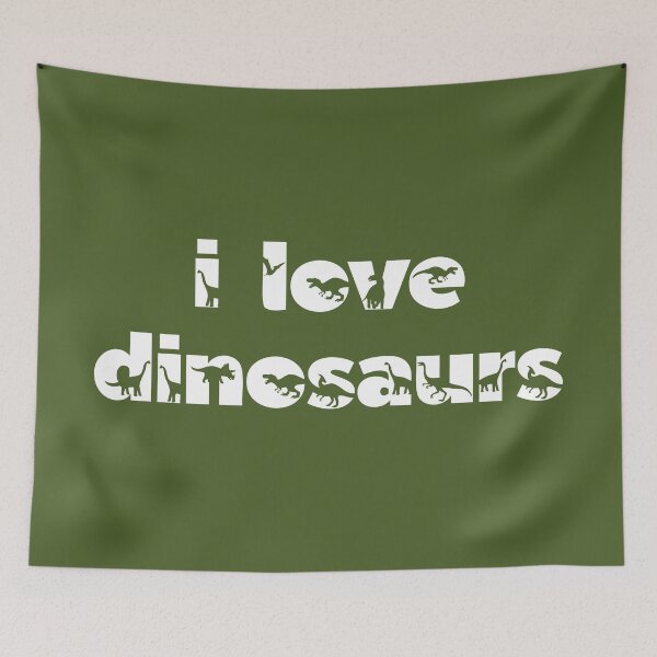 Item preview, I Love Dinosaurs Green Typography Text designed and sold by sweetbelle.