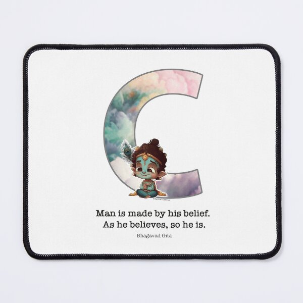 Item preview, Letter C Lord Shri Krishna Quote designed and sold by SattvaCentric.