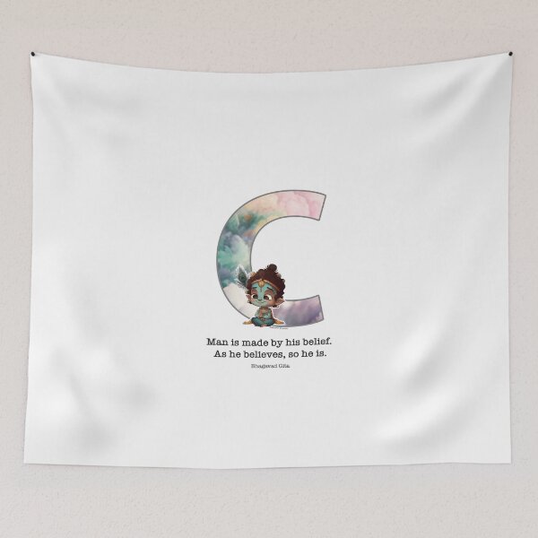 Item preview, Letter C Lord Shri Krishna Quote designed and sold by SattvaCentric.