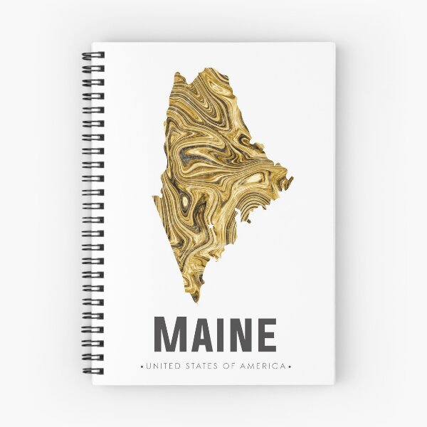 Item preview, Maine Map Art Abstract in Golden Brown designed and sold by Studio Grafiikka.