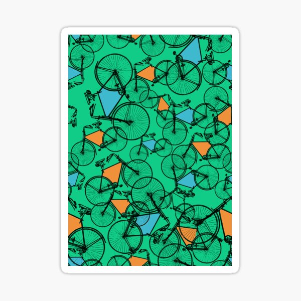 Item preview, BICYCLES in green, orange & blue designed and sold by fgood.