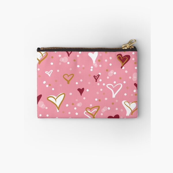 Item preview, White Red Gold Pink Heart Pattern designed and sold by BookTalkBecky.