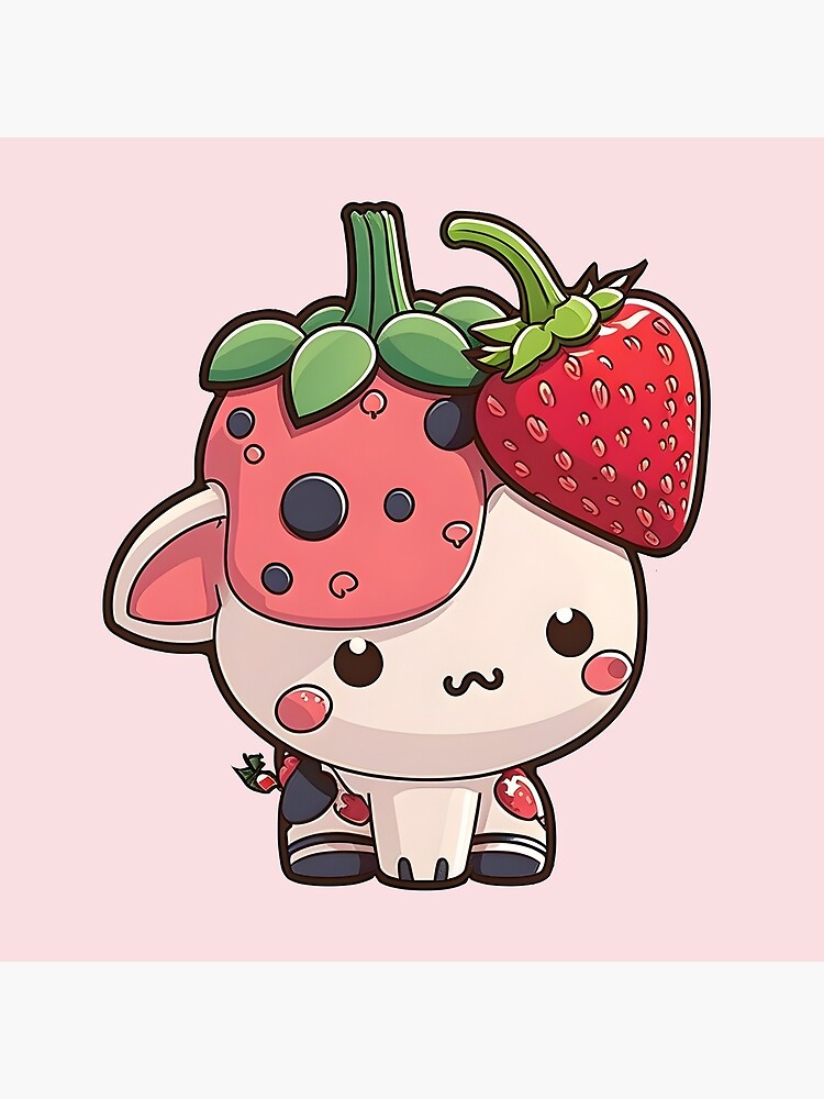 Kawaii Anime Chibi - Strawberry lover' Sticker | Spreadshirt