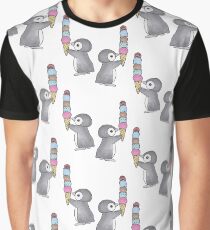 Ice Cream Penguin Graphic T-Shirt