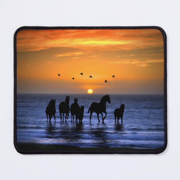 Item preview, Horses on the Beach with Birds Running in the Ocean Water  designed and sold by Stephanie Laird.
