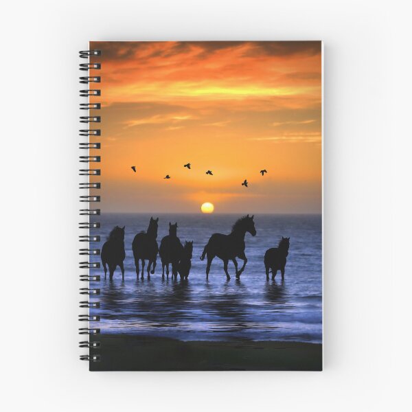 Item preview, Horses on the Beach with Birds Running in the Ocean Water  designed and sold by Stephanie Laird.