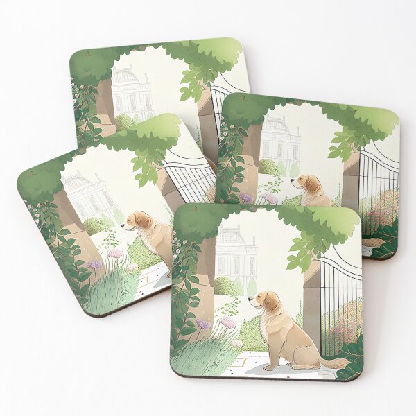 Item preview, Adorable Drawing Dog in French Garden designed and sold by unrealartwork.