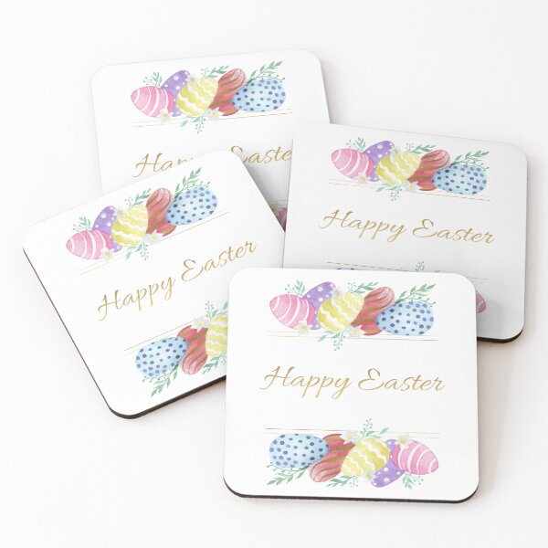 Item preview, Happy Easter with colorful eggs and flowers designed and sold by Wolshebnaja.