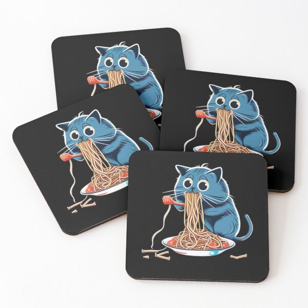 Item preview, Cat eating spaghetti  designed and sold by Taous ⭐⭐⭐⭐⭐.