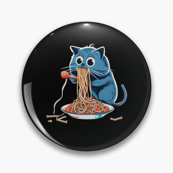Item preview, Cat eating spaghetti  designed and sold by Taous ⭐⭐⭐⭐⭐.