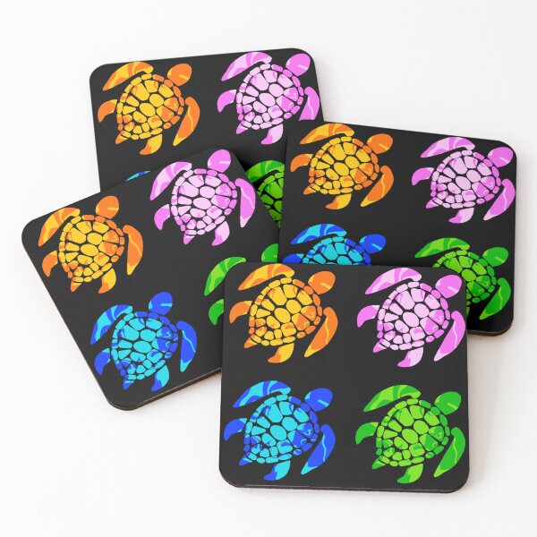 Item preview, Rainbow Sea Turtles on Black designed and sold by birdsofthePNW.
