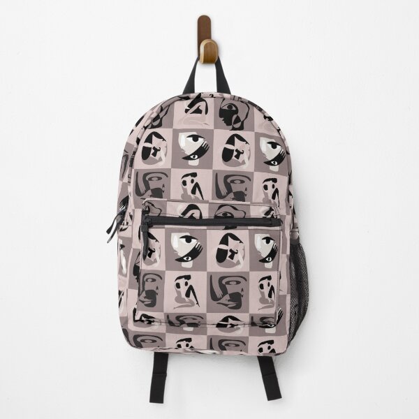Item preview, Monochrome Trendy Contemporary Cubism Abstract Faces Retro Cubism Pattern designed and sold by zicutza.
