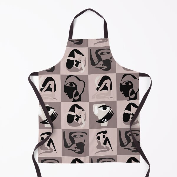 Aperçu de l'œuvre Monochrome Trendy Contemporary Cubism Abstract Faces Retro Cubism Pattern créée et vendue par zicutza.