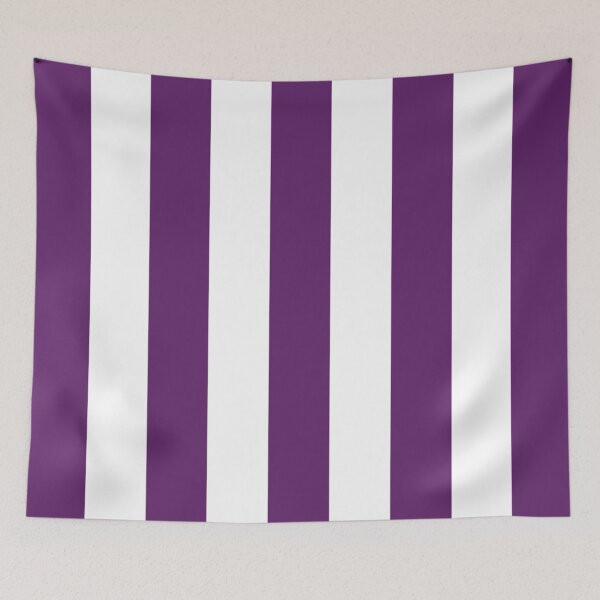 Aperçu de l'œuvre RAYURES verticales VIOLET AUBERGINE moyen et BLANCHE créée et vendue par RachelMacht.