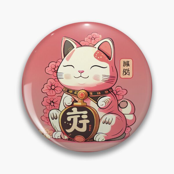 Item preview, Maneki neko cat of luck and fortune pink designed and sold by Quiki.