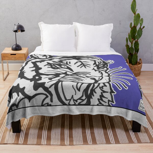 Item preview, Hand Drawn Amethyst Purple, Black and White Roaring Japanese Tiger 'Winter Tiger' designed and sold by FuyuTiger.