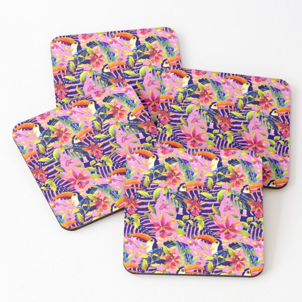 Item preview, Tropical toucans seamless pattern summer designed and sold by Alessandro Remo Mazzoni Remotextiles.