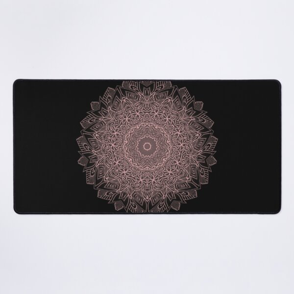 Artikelvorschau, Blumenblatt-Rosa u. schwarzer einfarbiger Mandala-Boho-Entwurf geschaffen durch Veda entworfen und verkauft von kattakitty.